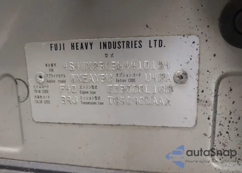 2006 Subaru B9 Tribeca Base 5-Passenger/Limited 5-Passenger z USA, uszkodzony, nr VIN 4S4WX83C364410184